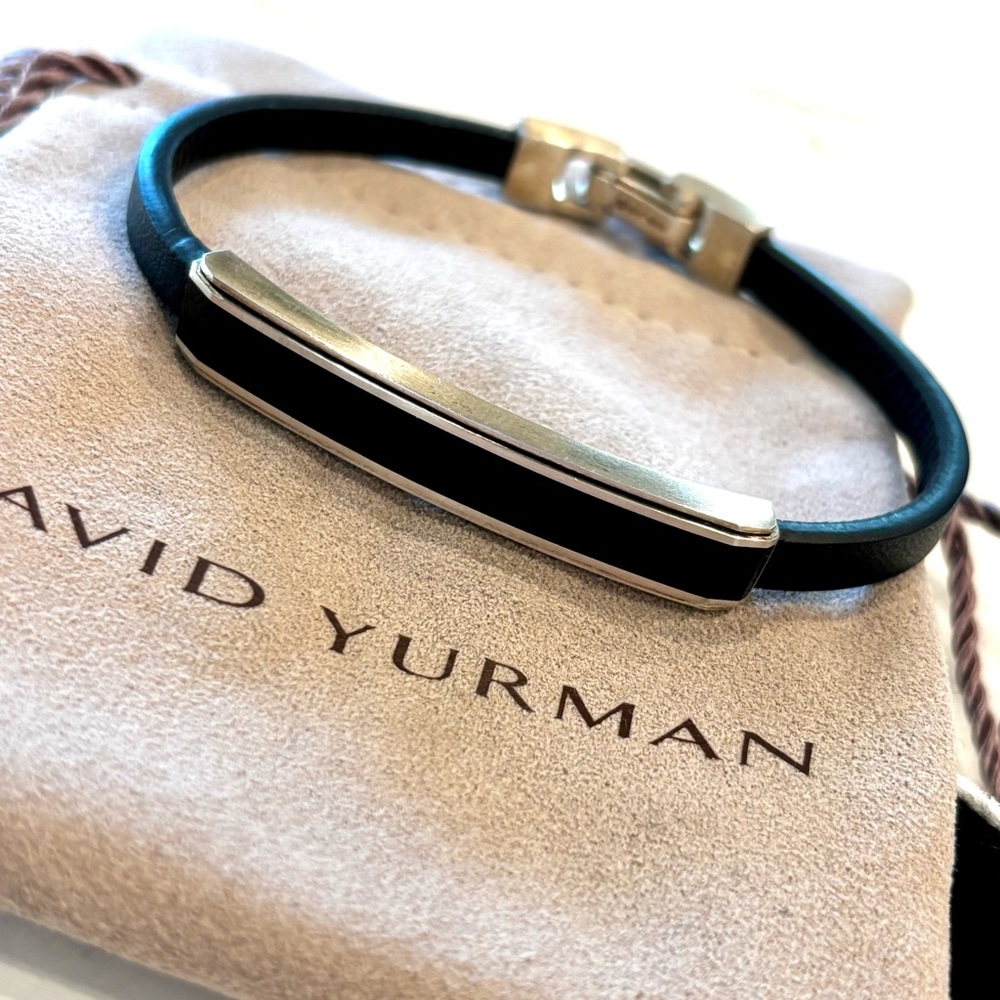 David Yurman Black Leather Bracelet